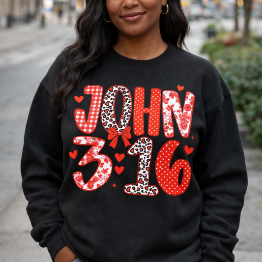 Faith Based John 3:16 DTF Transfer – 10 Inch Christian Heat Transfer – Ready to Press